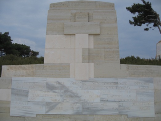 Memorial to the NZEF at Chunuk Bair Gallipoli